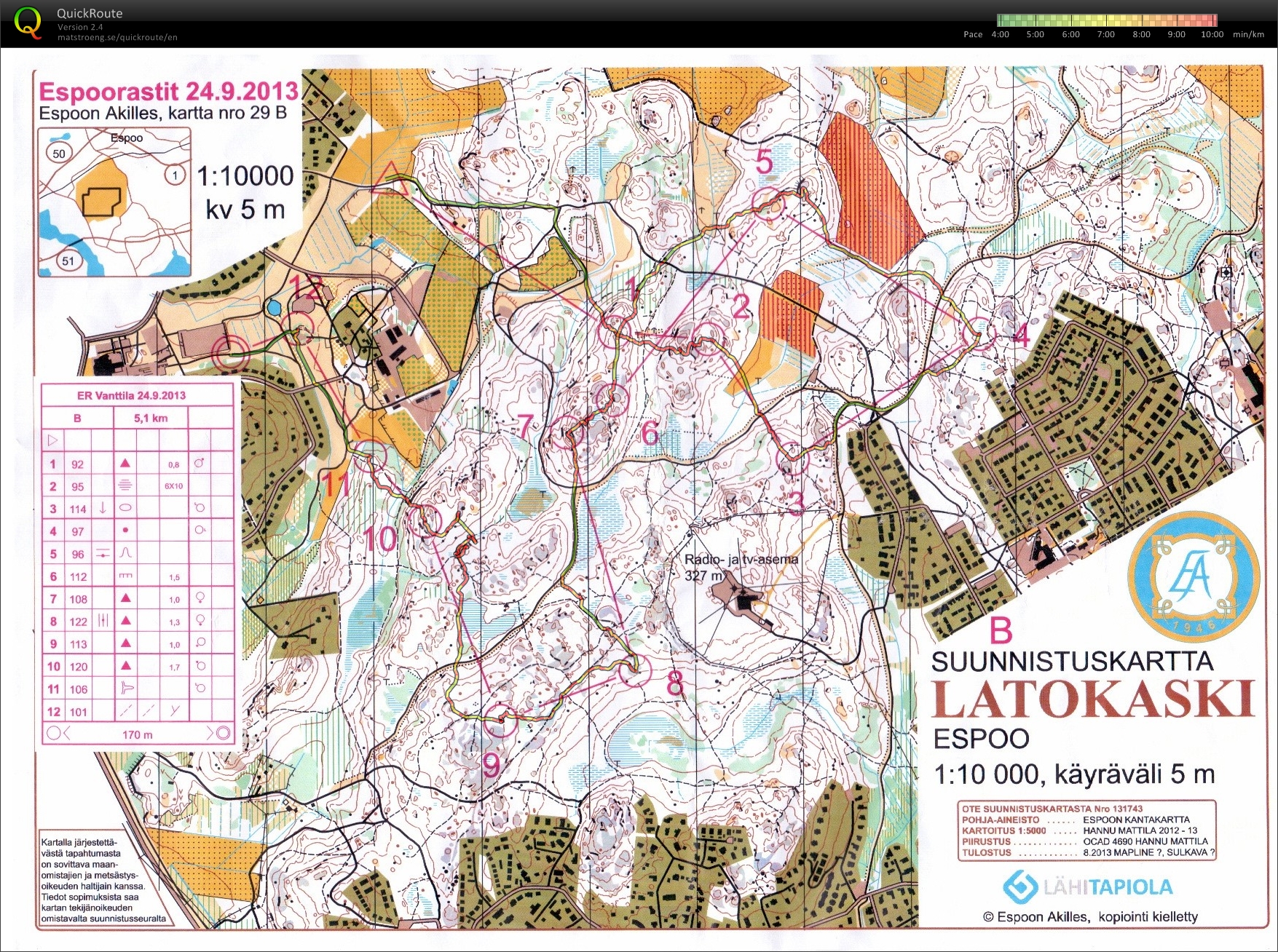 Yösuunnistus - OC Puiston mestaruuskisa (24/09/2013)