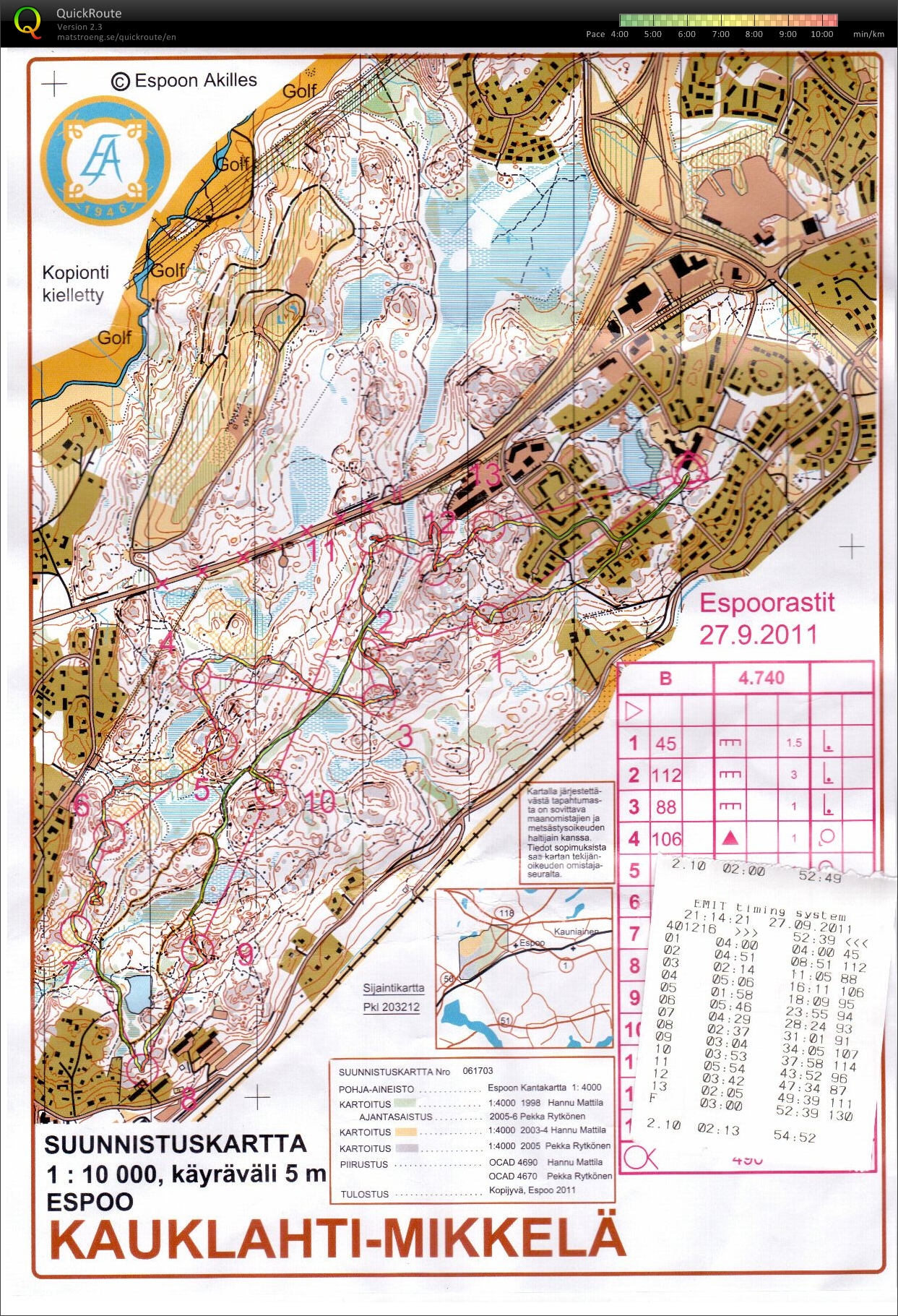 Espoorastit - yösuunnistus (27/09/2011)